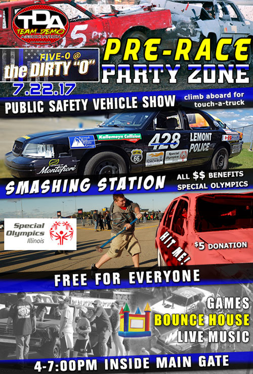 “Five-O at the Dirty O” Tournament of Destruction lights up the Dirt Oval at Route 66 Raceway!